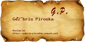 Gábris Piroska névjegykártya